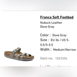 NWT -in box, Dove Grey. Size 5.5/36